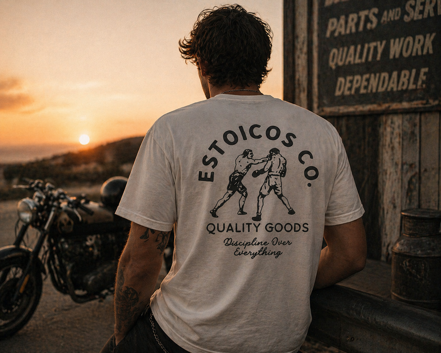 Camiseta Estoicos Co. – Discipline Over Everything (White)